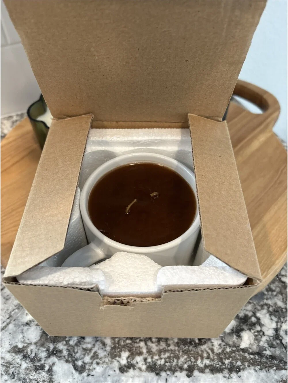 Gold Canyon Cafe Au Lait Candle in Coffee Cup 9 ounce Hazelnut In Box